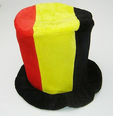 Mega hoge hoed zwart-geel-rood